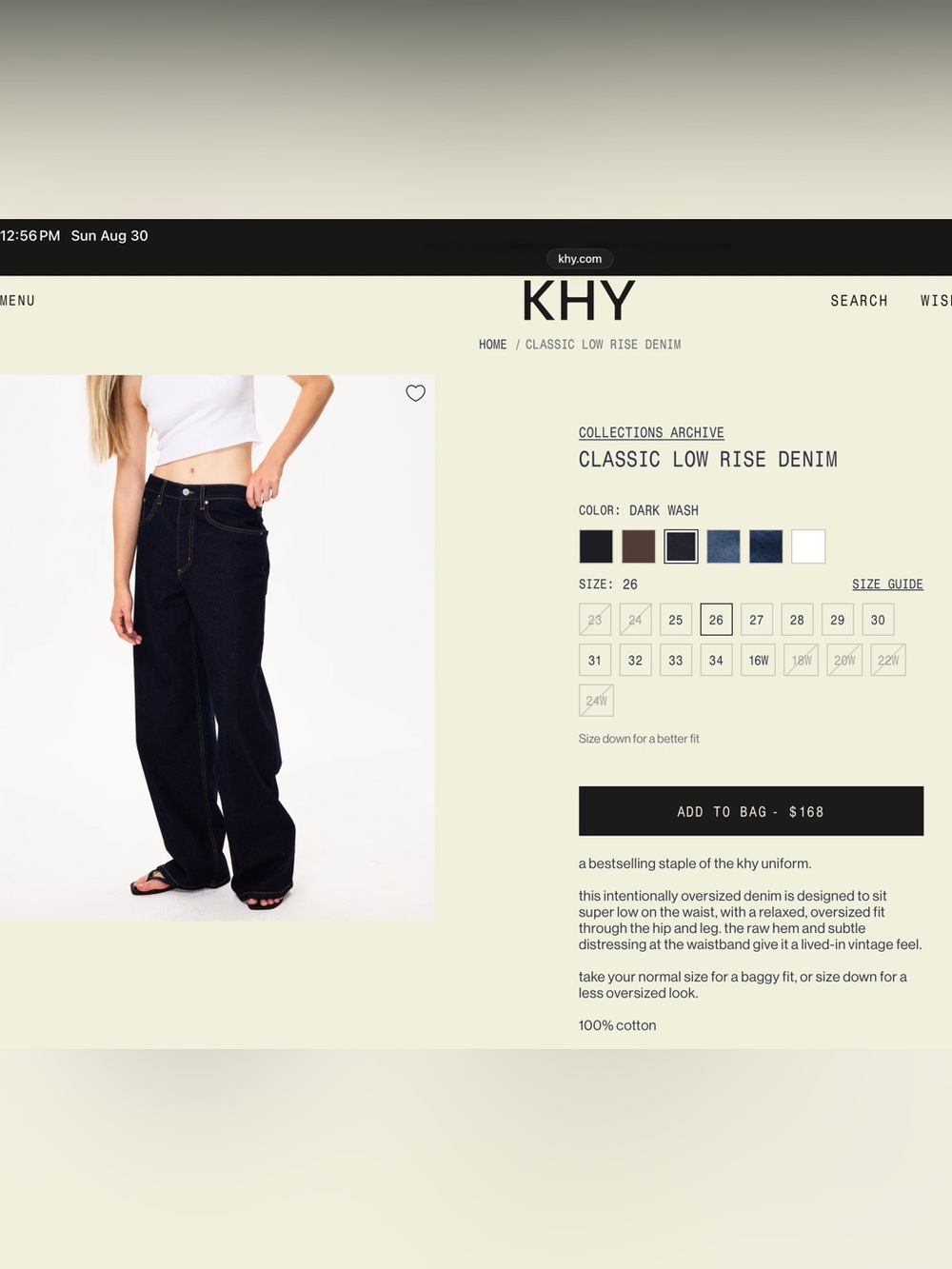 KHY Classic Low Rise Boyfriend Jeans — Dark Wash
